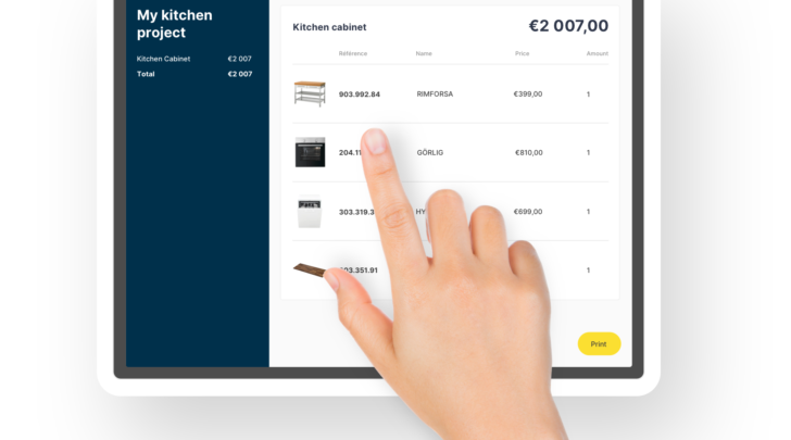 A kitchen retailer's online product catalog on HomeByMe for Kitchen Retailers