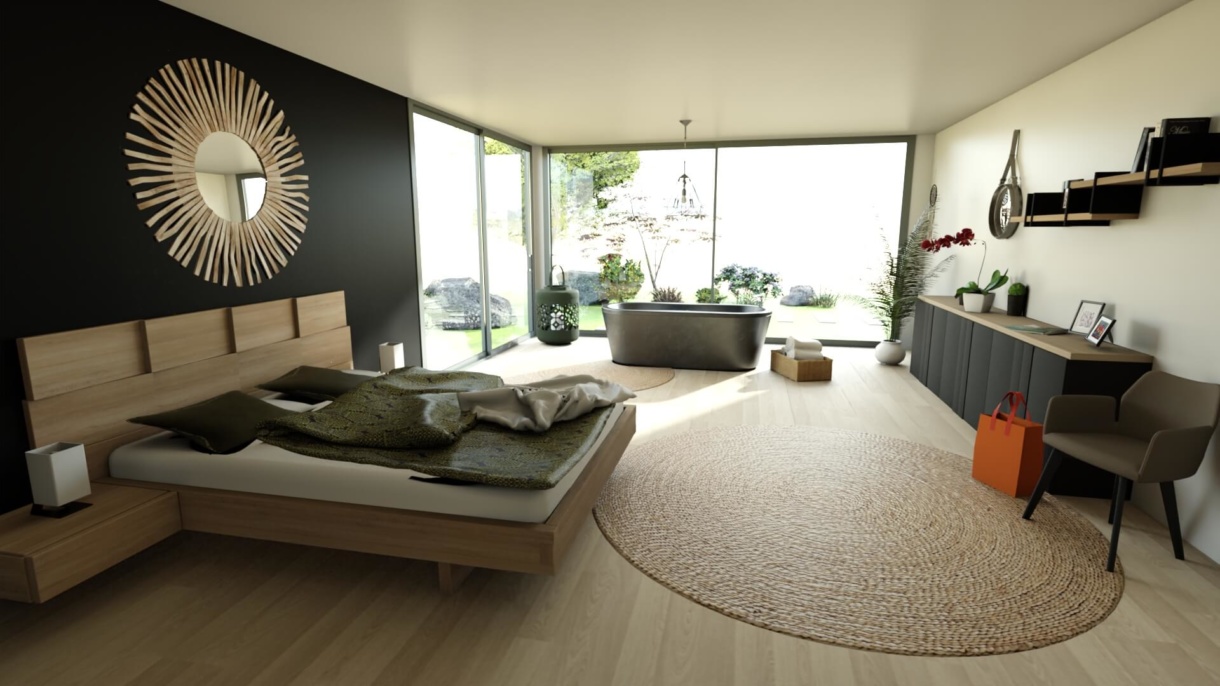 Gautier 3D planning solution bedroom HD rendering