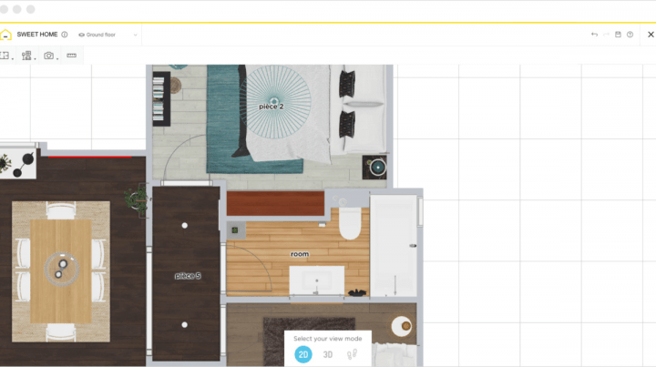 Plan 2D salle de bain réalisé avec le logiciel de plan 2D HomeByMe