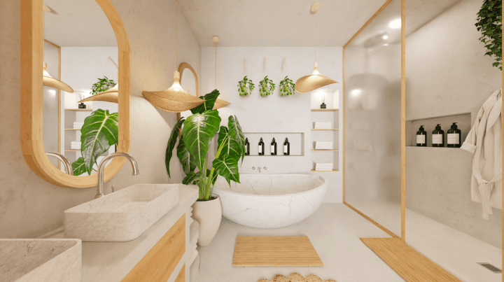 Salle de bain réalisée via un logiciel 3D
