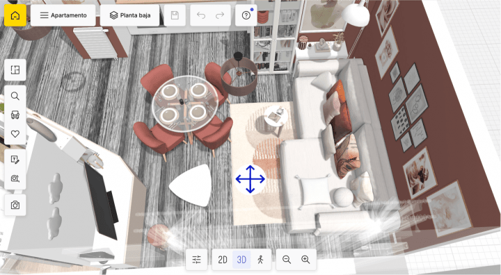Proyecto arquitectónico 3D personalizado diseñado con la plataforma de planificación HomeByMe.