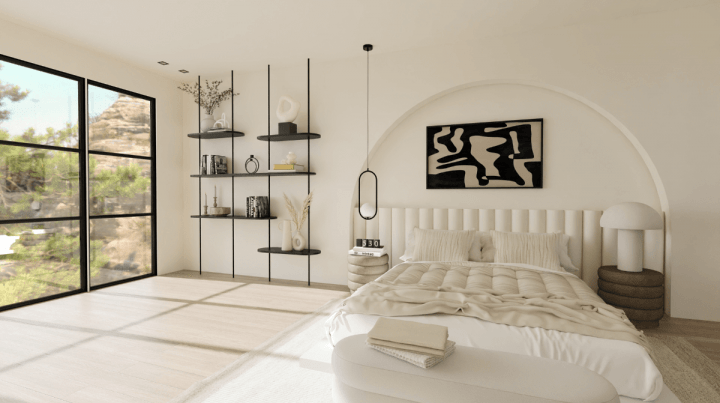 Realistic view of a big design bedroom created with the home design online planner Homebyme