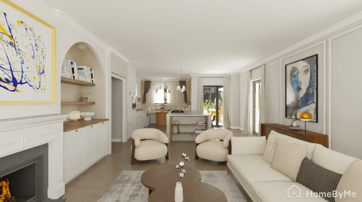 Contemporary living room arrangement