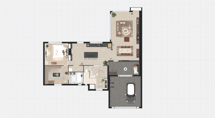 Plan de maison 2D réalisé facilement grâce à homebyme