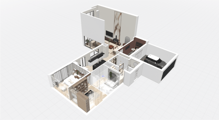 Plan de grande maison 3D réalisé facilement grâce à Homebyme