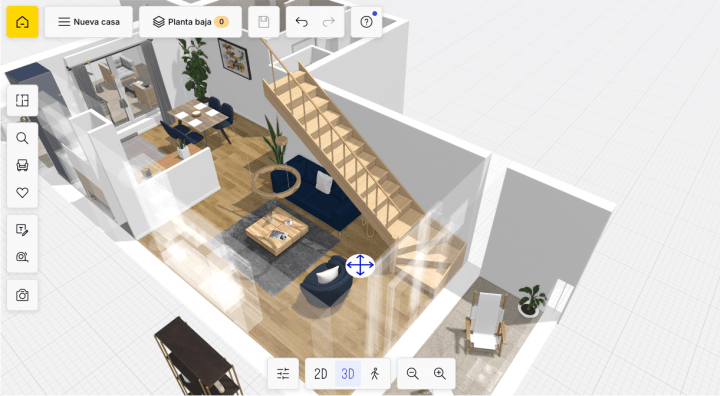 Render de una casa elegante diseñada en un proyecto de interiorismo con HomeByMe.