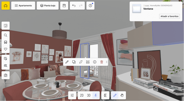 Render 4K de un salon creando en Homebyme