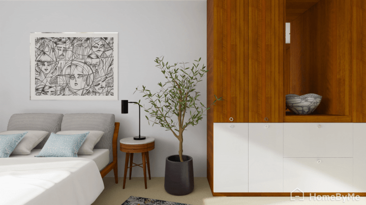 Mid-century modern interior decor details