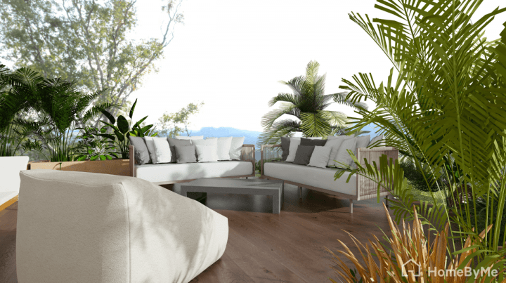 Espace salon d'extérieur
