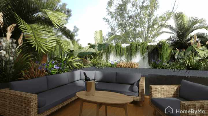 Salon d'extérieur gris