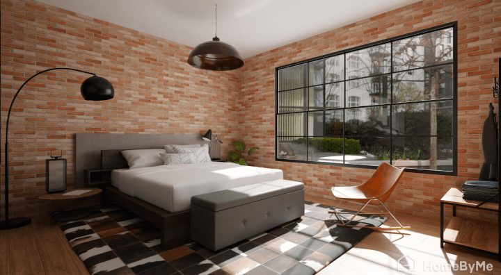 Industrial 3D bedroom