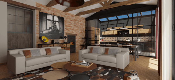 Industrial living room