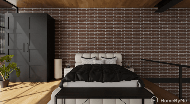 Chambre de style industriel