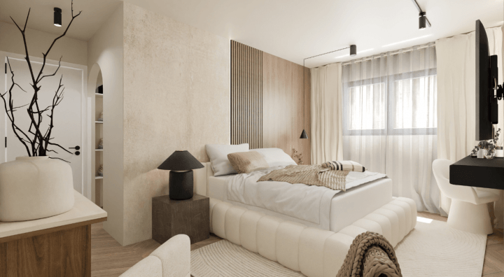 Minimalist 3D bedroom plan