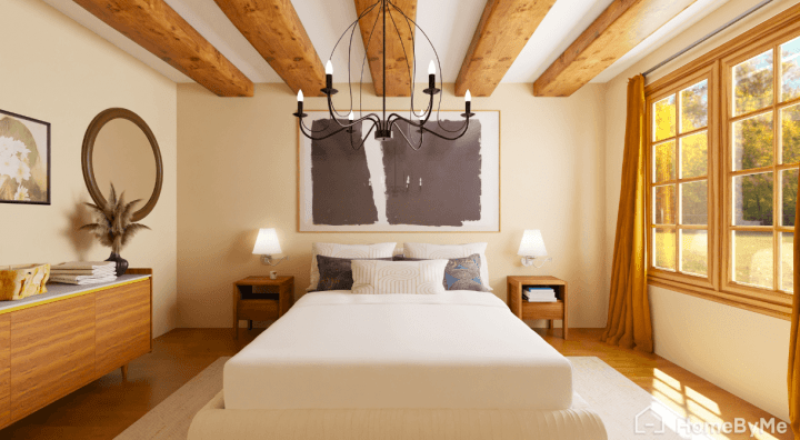 Chambre de style néo-rustique