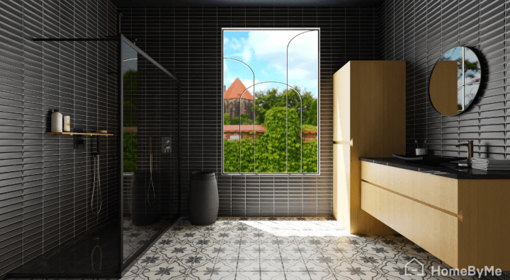 Salle de bain industrielle