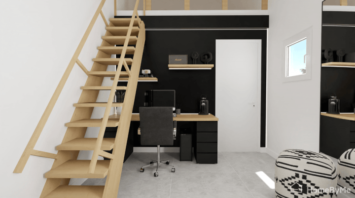 Black and blue bedroom for a teen with a masculine touch and gaming set up