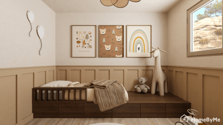 Coin dodo pour une chambre d'enfant mixte