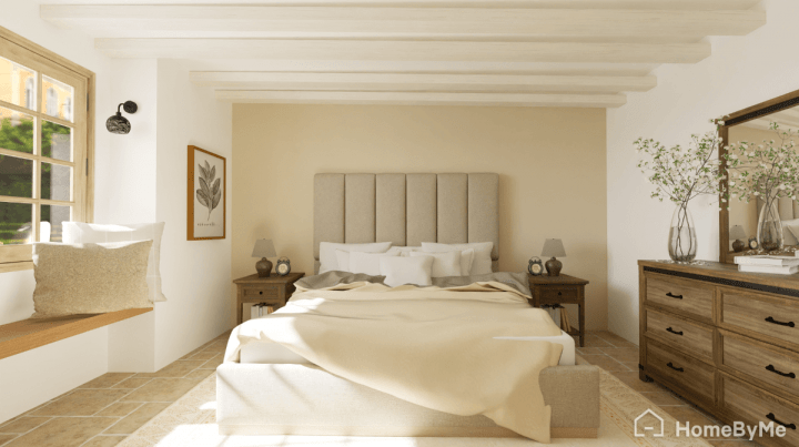 Chambre de décoration d'intérieur rustique