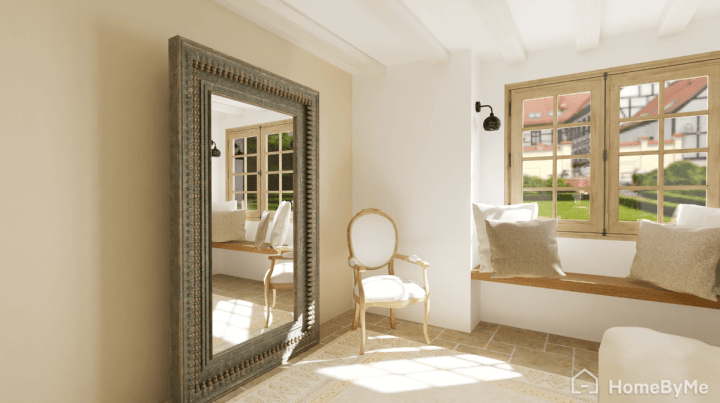 Mix of textures and color in a farmhouse interior