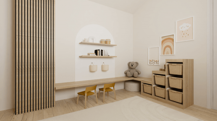 Small working corner for kids bedroom