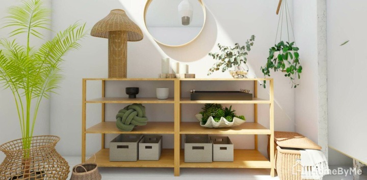 Beautiful wooden bookshelves created with 3DByMe