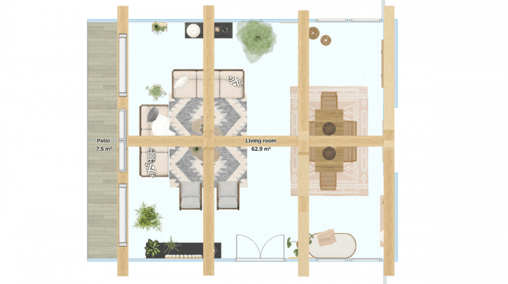 Plan 2D d'une maison en A