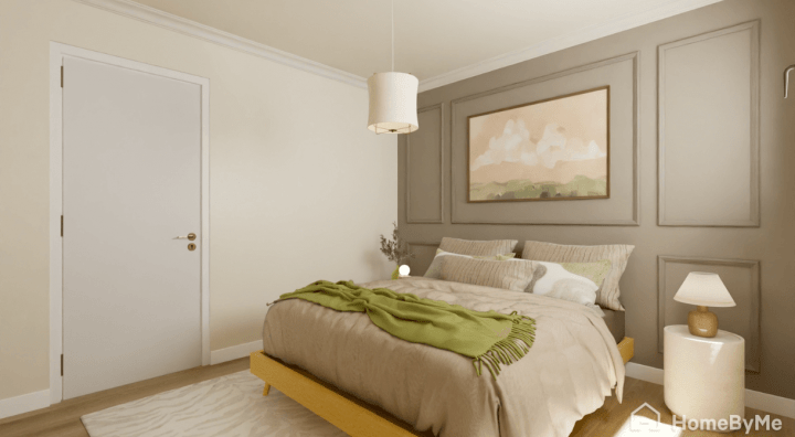 Exemple d'image réaliste d'un plan de chambre parentale aménagé