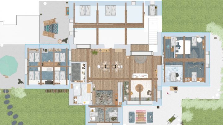 Plan maison 2D d'un barndominium