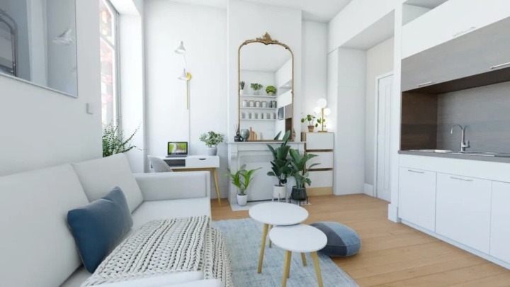 Example of a cozy studio apartment