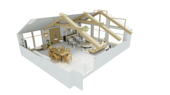 Floor plan of a cabin house