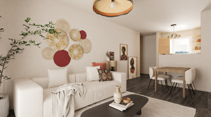 Tiny house with convertible trendy furniture