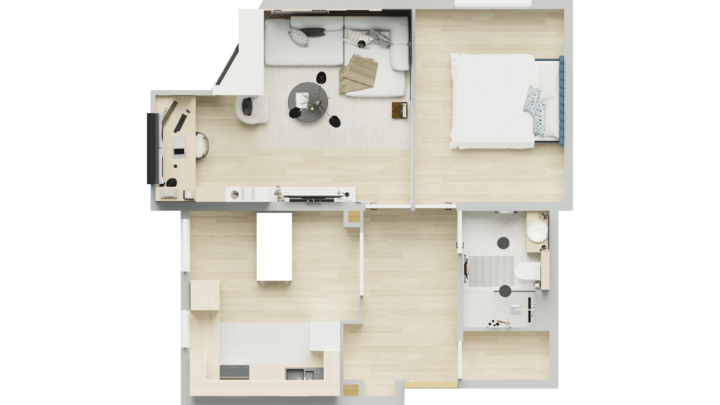 Casas de tres cuartos y dos baños - PLANOS DE CASAS