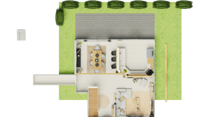 Topview of a french country house plan