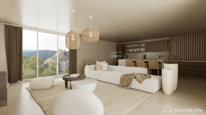 Salon pour maison de 100m2