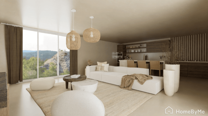 Salon pour maison de 100m2