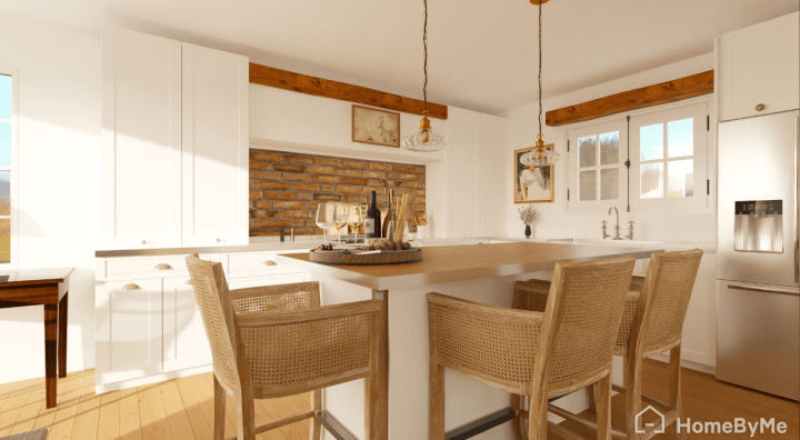 White farmhouse kitchen interior