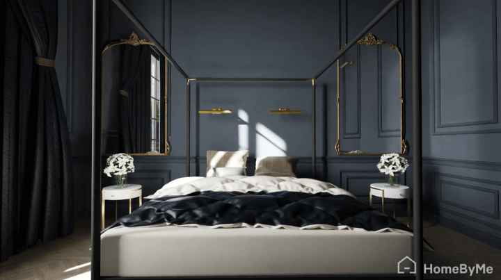 Chambre parentale aux tons profonds et chauds