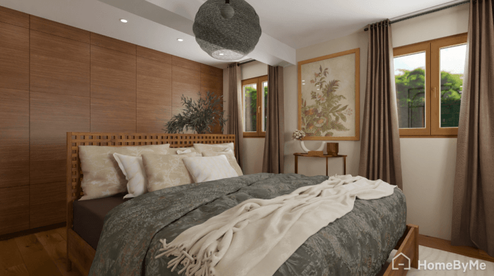 Chambre parentale à la décoration vintage