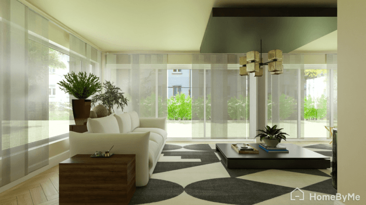 Architectural plans of a living room