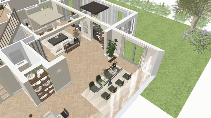 3D floor plan of a architectural house plan