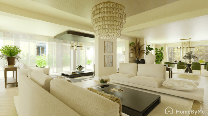 High-realistic image of a architectural house plan