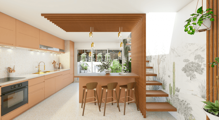 Example of kitchen design following the 5 essential rules