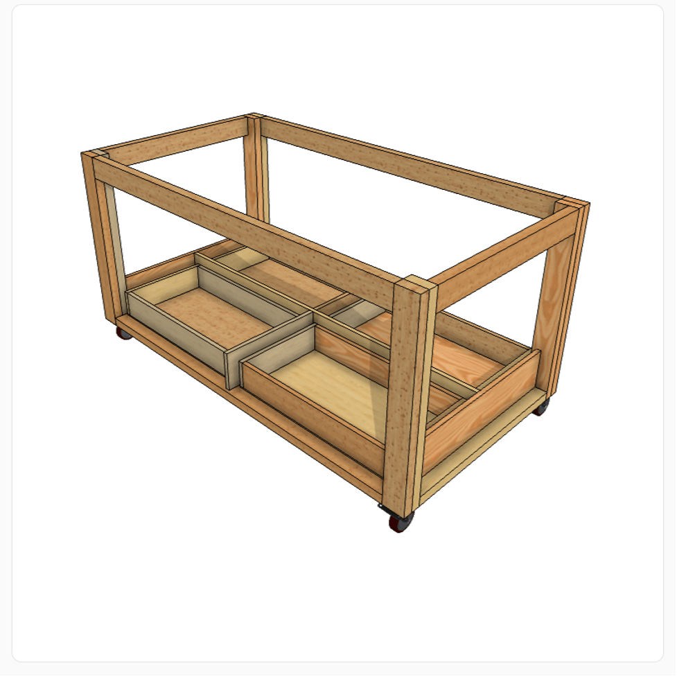 DIY Plans to build a workbench with drawers - using MakeByMe