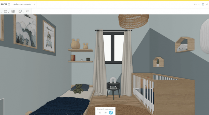 3D planner view of a kid's room