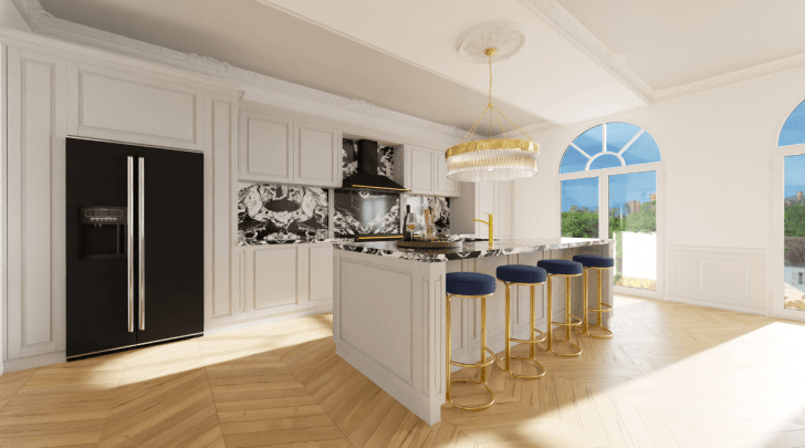 Parisian Kitchen Island Style