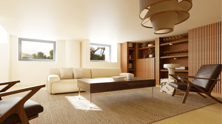 Extra space in a basement floor plan