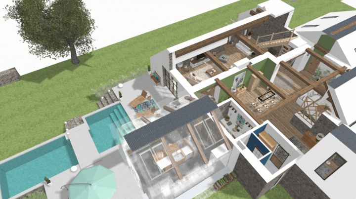 3D house plan of barndominium