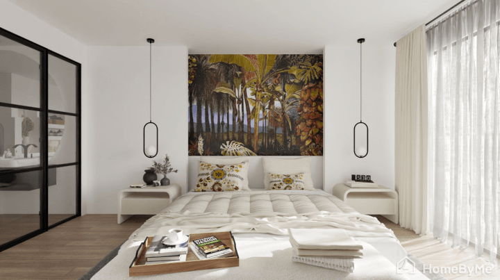 Rendu réaliste d'un projet de conception de chambre 3D