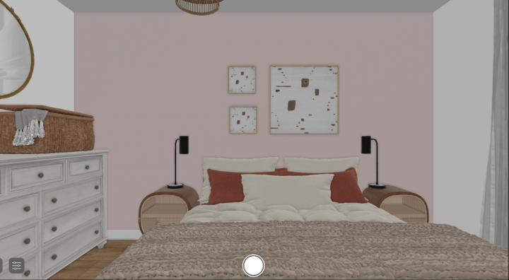 Realistic view of a bedroom